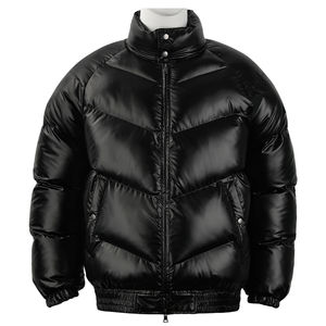 Veste matelassée en coton pour homme, nouvelle conception OEM, tissu personnalisable, manches longues, capuche, veste d'extérieur pour l'hiver. - Product Image 1