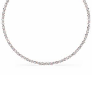 Collar de tenis de lujo en oro rosa de 9K con diamantes ovalados creados en laboratorio en línea continua, 46.44 CTW - Product Image 2