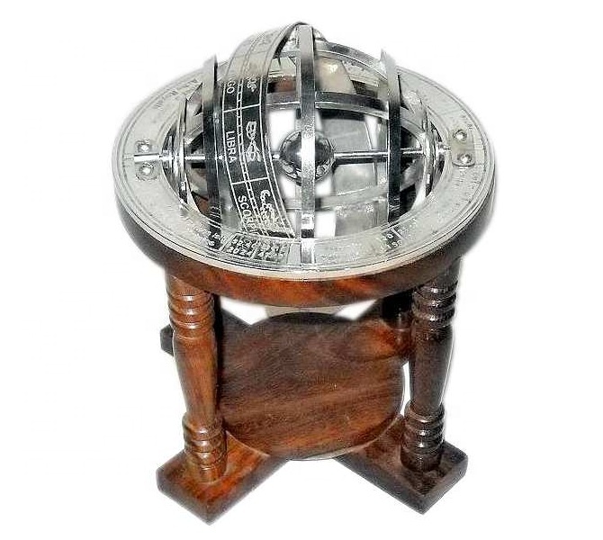 Decorative Brass Armillary Sphere Globe Antique Polished Nautical Astrolabe Globe Table Top Armillary Office Decor