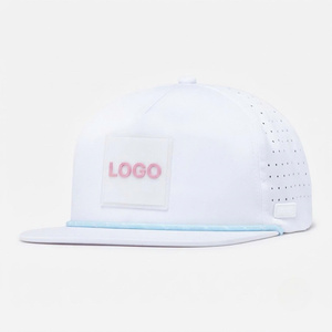 Casquette de baseball snapback imperméable avec patch en caoutchouc PVC personnalisé et cordon, pour le golf, en tissu poly-spandex, détails de haute qualité - Product Image 1