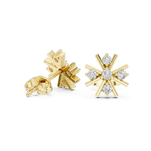 Pendientes de Oro Rosa de 14K con Diamante Cultivado en Laboratorio, Redondos, para Uso Diario, para Mujer |   Diamante Cultivado Nuevo - Product Image 6