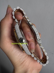 Montre personnalisable pour homme sertie de diamants Moissanite, en acier inoxydable doré, bracelet de 20 mm, montre de luxe tendance Hip Hop pour soirée - Product Image 5