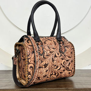 Custom Cow Leather Weekender Overnight <b>Bag</b> Hand Tooled Leather Travel Tote Duffel <b>Bags</b> <b>for</b> <b>Men</b> & Women OEM Fashion Unisex Trip - Product Image 5
