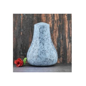 Teardrop Luxury Aluminium Finish Handmade Eco-Friendly Cremation Urn Decorative Maroon White Textured Memorial Ashes <b>Table</b> Top - Product Image 5