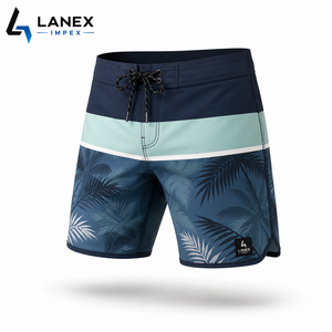 Shorts de Playa para Hombre con Estampado de Palmeras Tropicales, Secado Rápido, Elásticos en 4 Direcciones, para Surf, Natación y Deportes Acuáticos, Personalizables - Product Image 1
