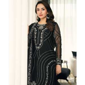 Conjunto de Ropa de Diseño Indio y Pakistaní para Fiestas, Top, Pantalón y Dupatta - Product Image 6