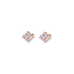Boucles d'oreilles distinctives en or rose 10K avec diamants de laboratoire 0,71 CTW, taille losange, bijoux raffinés pour un usage quotidien et pour les occasions élégantes - Product Image 5