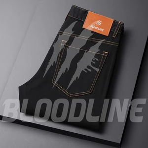 Jeans de Hombre Bloodline, Estampados, Sólidos, Transpirables, Corte Regular, Pierna Recta, Cintura Media, Estilo Casual, Denim, Streetwear, Verano, Algodón - Product Image 3