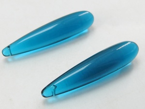 Perles en verre de quartz Paraiba de 35 mm en forme de goutte allongée, paire assortie, pour la fabrication de boucles d'oreilles DIY, matériel de fabrication de bijoux en gros - Product Image 2