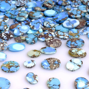 Cabujones de Turquesa Natural Golden Hill, Calidad AAA+, Matriz Azul Marrón, Piedras Sueltas para Joyería, Venta al Por Mayor - Product Image 2