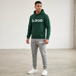 Ensemble de survêtement unisexe bleu imprimé avec logo personnalisé, sweat à capuche en molleton premium, pantalon de jogging ajusté, respirant et à séchage rapide - Product Image 5