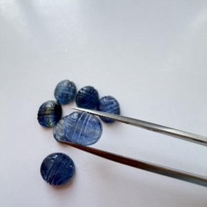 Pièces de kyanite bleue naturelle TFH pour la fabrication de bijoux, forme ovale 12x10 MM, possibilité de créer plusieurs tailles - Product Image 3