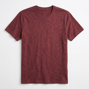 Camiseta de Manga Corta Acanalada de Alto Gramaje con Dobladillo Desgastado, Estilo Único, Ecológica, Transpirable, Mezcla de Poliéster/Algodón, Corte Regular - Product Image 5