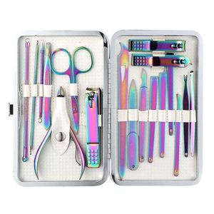 Ensemble de manucure et pédicure arc-en-ciel multicolore, kit de soin des ongles, outils complets pour les mains, les pieds et le visage, pour la maison et le salon - Product Image 1