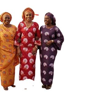 Accesorios de Voile Tejido Geométrico Casual Africano Tradicional de Lujo Ecológico 100% Algodón de 5 Yardas al por Mayor ODM - Product Image 1