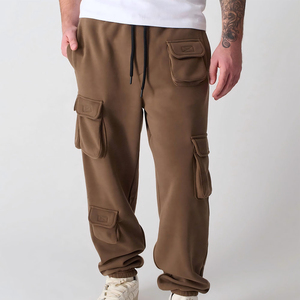 Pantalon de jogging personnalisé épais pour homme, 100 % coton, style cargo, taille haute, avec cordon de serrage, décontracté, streetwear - Product Image 4