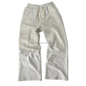 Ensemble deux pièces pour homme, sweat à capuche surdimensionné personnalisé à fermeture éclair et pantalon de survêtement ample à rayures, imprimé, épais, vente en gros, best-seller - Product Image 2