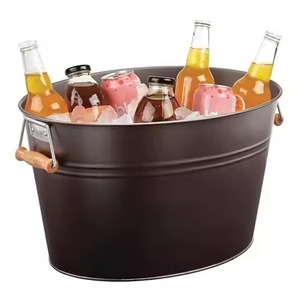 Bañera Decorativa de Metal para Bebidas Frías, Cubo Enfriador de Acero Inoxidable para Fiestas, Enfriador de Vino y Cerveza, para Bodas - Product Image 5