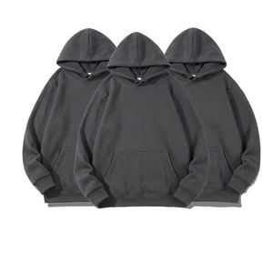 Custom Men's Oversized Streetwear <b>Hoodies</b> Sweatshirts 430gsm Heavyweight Pullover 3D Embroidery Print Silver Fox Faux Fur <b>String</b> - Product Image 4