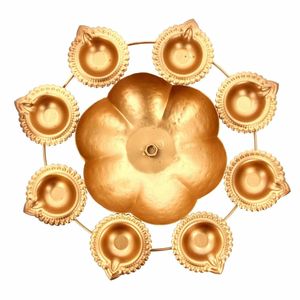 Ensemble de Diyas en Laiton Couleur Personnalisée, Bol Urli Traditionnel en Métal, Porte-Bougie Flottant Fait Main Résistant à la Chaleur pour la Décoration de la Maison à l'occasion du Diwali - Product Image 6