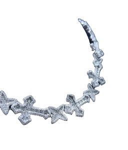 Collar gargantilla fina hip hop con colgante de moissanita de Plata de Ley 925 personalizada - Product Image 2