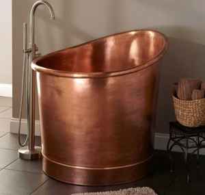 Bañera Independiente de Cobre Martillado, Acabado Pulido, Diseño Personalizable, Duradera, Lujosa, Elegante y Ecológica - Product Image 2