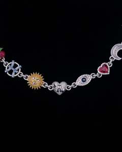 Collar con Colgante de Corazón, Sol y Luna en Plata 925, Chapado en Rodio con Circonita, Joyería para Mujer - Product Image 5
