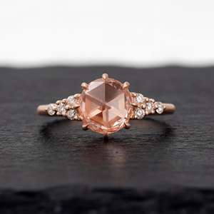 Elegante Anillo de Compromiso con Diamante Rosa Cultivado en Laboratorio, Corte Rosa, 1.00 CT, VS2, Oro Sólido de 14K, Joyería para Mujer para Bodas y Fiestas - Product Image 2