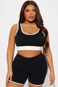 Conjunto de Verano para Mujer de Dos Piezas: Camiseta sin Mangas y Pantalones Cortos de Ciclismo, Poliéster/Algodón, Ropa Casual con Opciones Personalizadas - Product Image 2