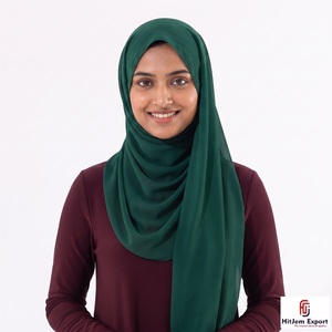 Custom Chiffon Scarf Fashion <b>Silk</b> Feel <b>Head</b> <b>Wrap</b> Shawl OEM ODM HITJEM EXPORT HJ-02-03 Formal Skin-Friendly - Product Image 3