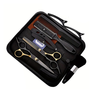Kit de ciseaux de barbier en acier inoxydable de haute qualité, comprenant des ciseaux à effiler, des outils de beauté, personnalisable - Product Image 3
