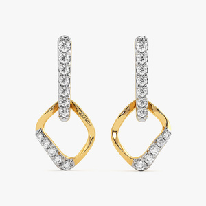 Pendientes Geométricos Abiertos con Diamantes Cultivados en Laboratorio para Mujer, Oro de 10K, 14K, 18K, Plata 925, 935, Chapados en Oro, Joyería de Regalo - Product Image 3