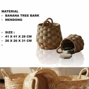 Ensemble de 2 paniers MENDONG en écorce de bananier, artisanat MENDONG - Product Image 2