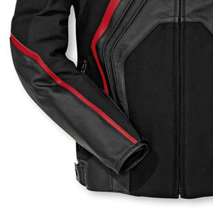 Veste en cuir de moto noire pour homme, veste de protection pour motard - Product Image 3