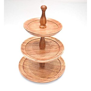 Sheesham <b>Wood</b> 3-Tier Wedding Cake Stand - Handcrafted Wholesale Display Riser - Product Image 4