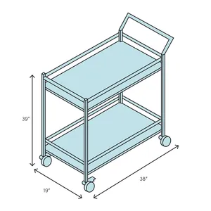 Organisateur de rangement de cuisine en métal fait main de qualité supérieure avec des étagères multi-niveaux spacieuses, construction en acier industriel, roulettes lisses - Product Image 2