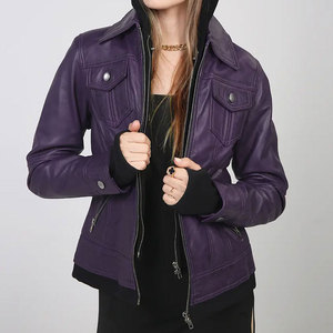 Veste en cuir véritable élégante pour femmes, qualité supérieure, vêtements d'extérieur tendance pour l'hiver, à porter au quotidien - Product Image 2