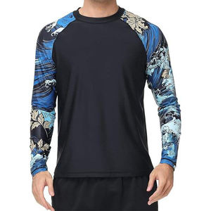 Chemises de bain pour hommes UPF 50+ Rash Guard à manches longues, séchage rapide, respirantes, t-shirt de compression, coupe ample, protection UV pour la pêche en eau - Product Image 1