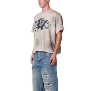 Mens O Neck Short Sleeve T <b>Shirt</b> Dark <b>Gothic</b> Front Graphic Oversized Loose Fit Streetwear Wholesale Custom OEM Cotton Jersey Tee - Product Image 4