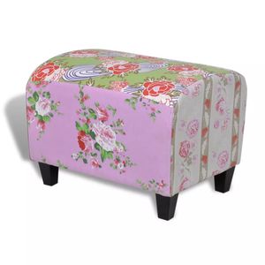 Repose-pieds pouf style floral patchwork - Product Image 2