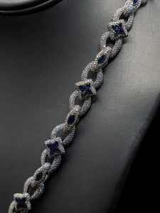 Collier cubain en moissanite style hip-hop 8 mm, en argent 925 plaqué rhodium, certifié, cadeau tendance unisexe - Product Image 4