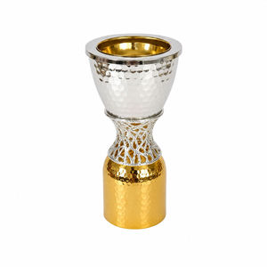 Vente en gros de brûleurs d'encens de luxe en laiton argenté et acier inoxydable, Mabkhara, base sphérique sur piédestal, support pour charbon, oud et bakhoor, cadeaux de l'Aïd - Product Image 2
