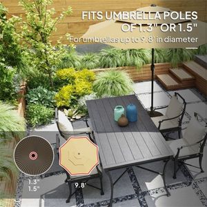 Ombrellone da Giardino e Patio con Palo in Acciaio Inossidabile, Forma Quadrata per Ristoranti, Hotel e Spiagge - Product Image 5