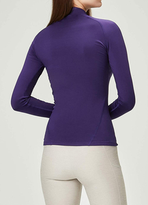 New Luxury Solid Color <b>Compression</b> Shirt for <b>Women</b> Yoga Sports Wear Brushed Tight High Stretch Nude Soft Long Sleeve Yoga <b>Top</b> - Product Image 2