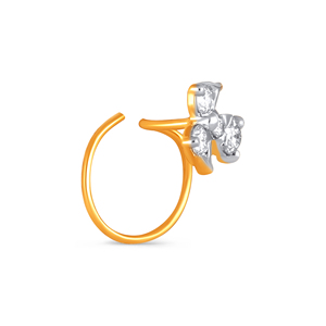 GLEAMORA ENTERPRISE Flower Shape Lab Grown <b>Diamond</b> Brilliant Cut <b>Nose</b> Pin 18K Gold Plated Luxury <b>Stud</b> Women's Everyday Wear Claw - Product Image 2