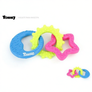 Jouet à mâcher pour chien Tommy Pet, triple anneau, 17 cm, coloré, pour la dentition des chiens - Product Image 2