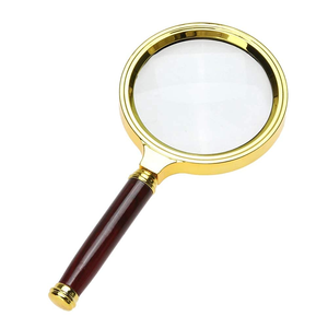Loupe de lecture vintage à double verre 3X haute puissance, loupe de poche en métal, accessoire de bureau de style rétro - Product Image 1