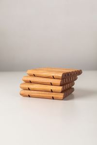 Ensemble d'organisateurs de salle de bain en bois avec porte-savon en résine, gobelet, plateau et porte-brosse à dents pour comptoir de salle de bain - Product Image 6