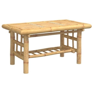 Mesa de Centro de Bambú con Diseño de Listones Naturales, Mueble Minimalista Moderno para Sala de Estar con Estante de Almacenamiento, Venta al Por Mayor - Product Image 3