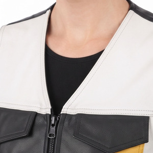 Fashion <b>Women</b> Leather Waistcoat Female Side Lace Leather <b>Waist</b> <b>Coat</b> Girls Zip-Up Leather Streetwear Wear Vest - Product Image 4